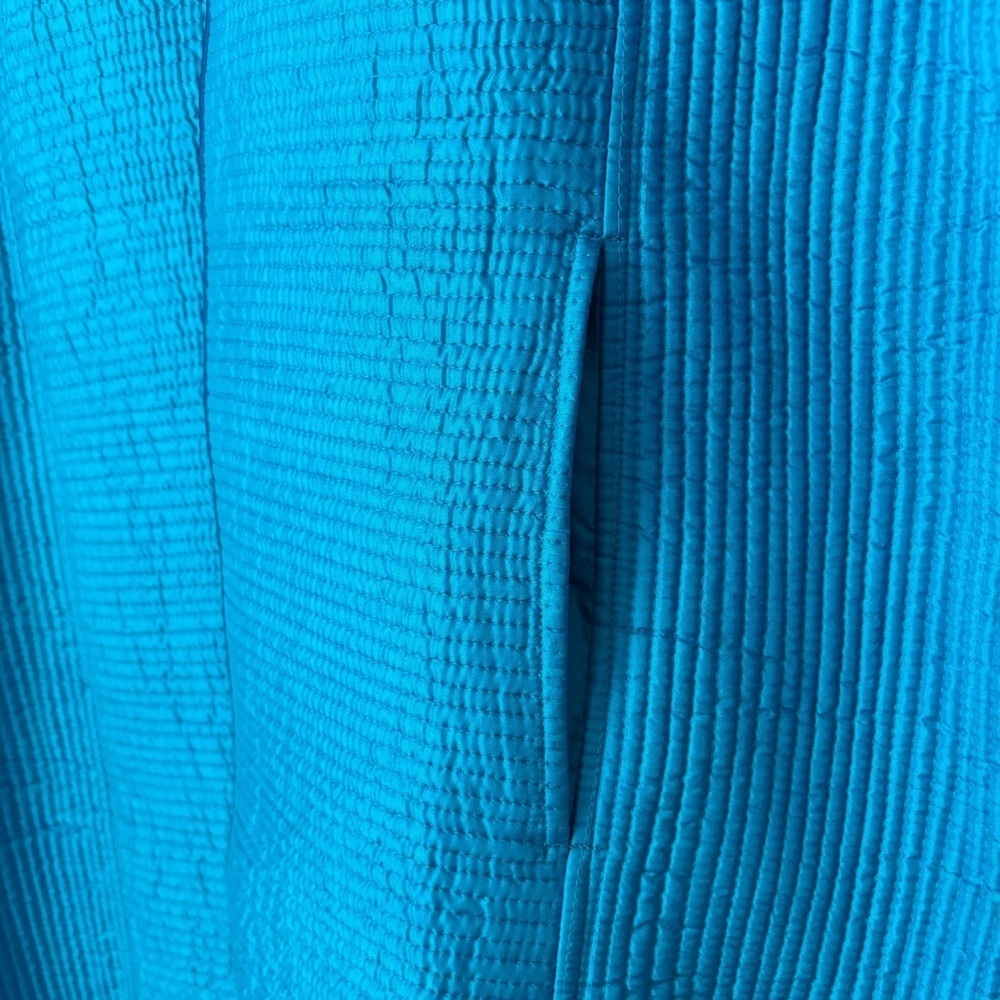J. Catma Blue Quilted Silk Longline Jacket Large Artisan-Made - Picture 3 of 7